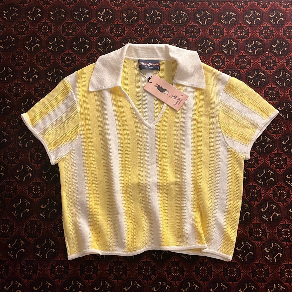 Rowing Blazers women's knit cropped polo top